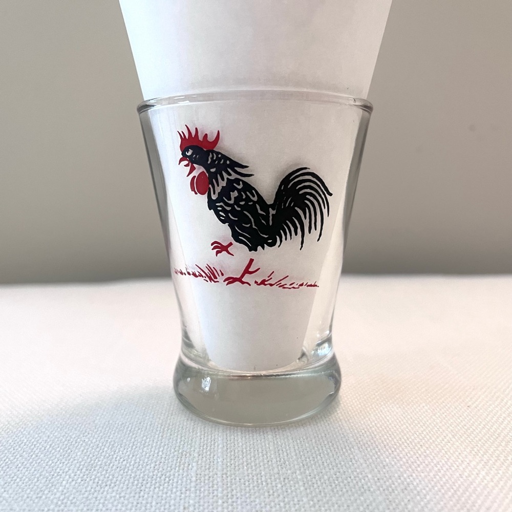 Vintage 50’s/60’s Black Rooster Shot Glass